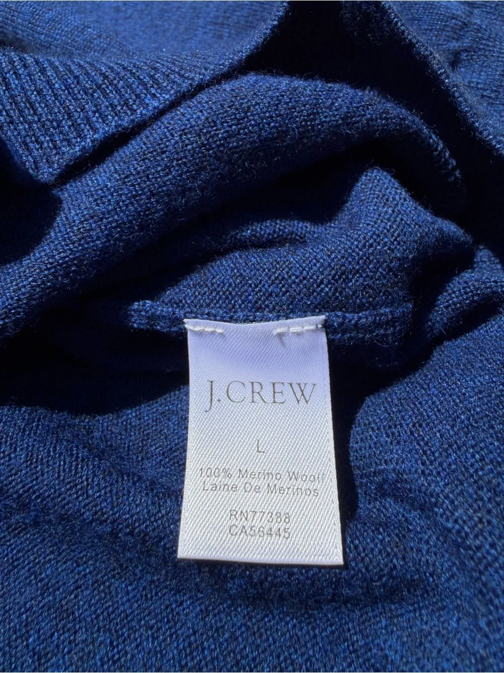 J. Crew Men's Merino Wool V-Neck Sweater in Royal Blue